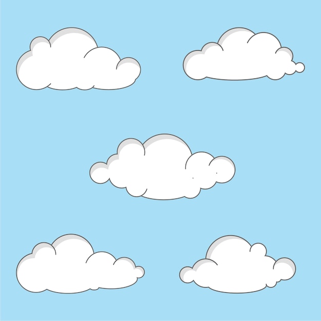 Clouds vector in flat design