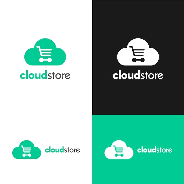 CloudStore Logos Showing a Shopping Cart and Cloud for Online Shopping Platform