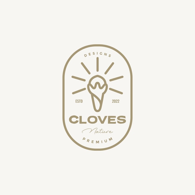 Clove spice vintage badge logo design