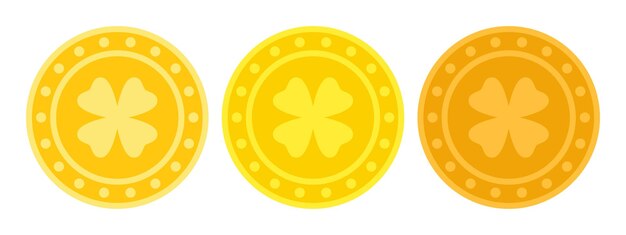 Clover Coin in flat style isolated