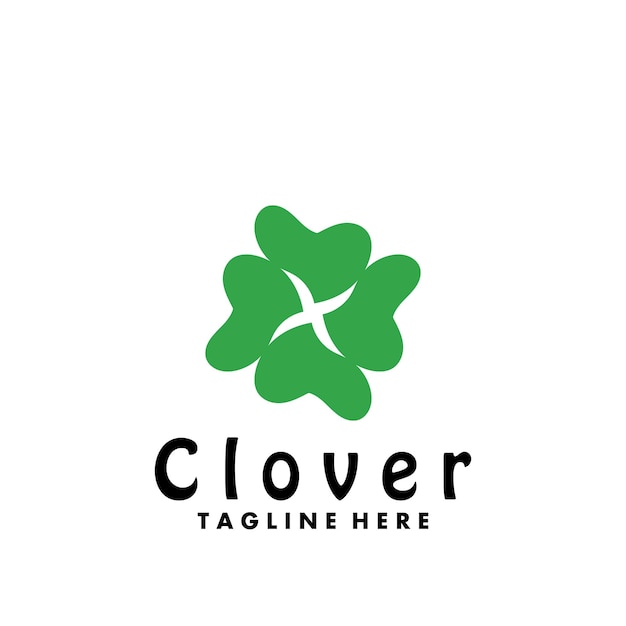 Clover leaf green logo vector illustration design template