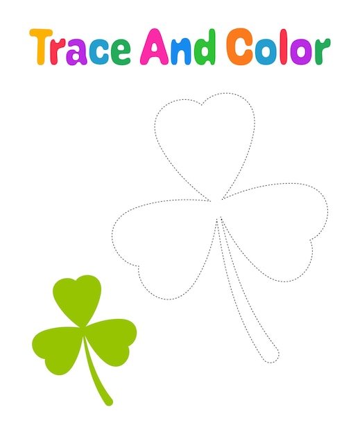 Clover Leaf tracing worksheet for kids