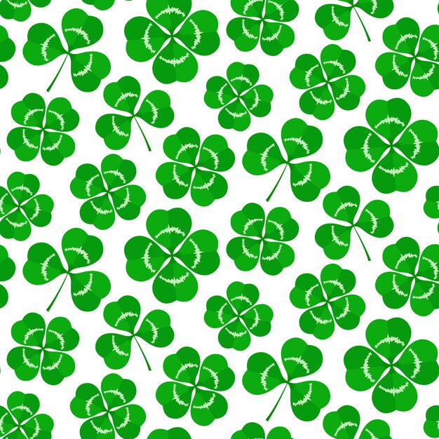 Clover leaves seamless pattern.