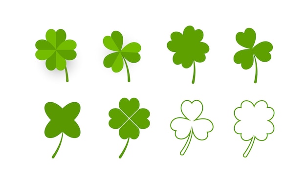 Clover leaves vector set