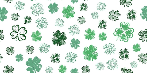 Clover set Saint Patricks Day hand drawn illustrations