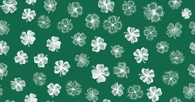 Clover set St Patricks Day Hand drawn illustrations Vector