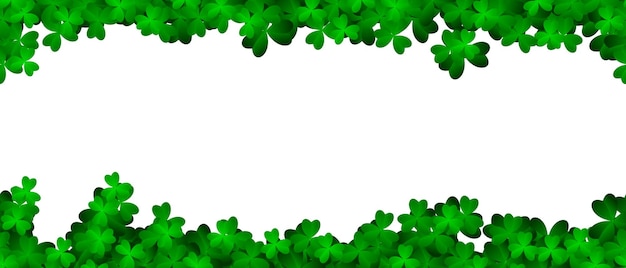 Clover shamrock leaf seamless border Vector decorative elements template Patricks Day seamless