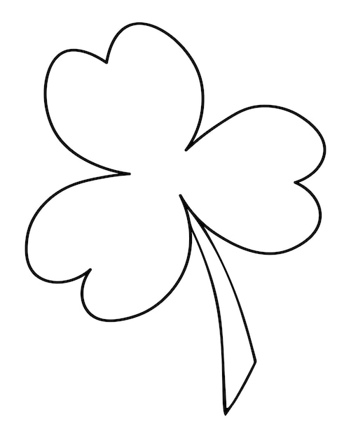 Clover Trefoil Sketch The white clover leaf is the symbol of Ireland Three sheets Doodle style