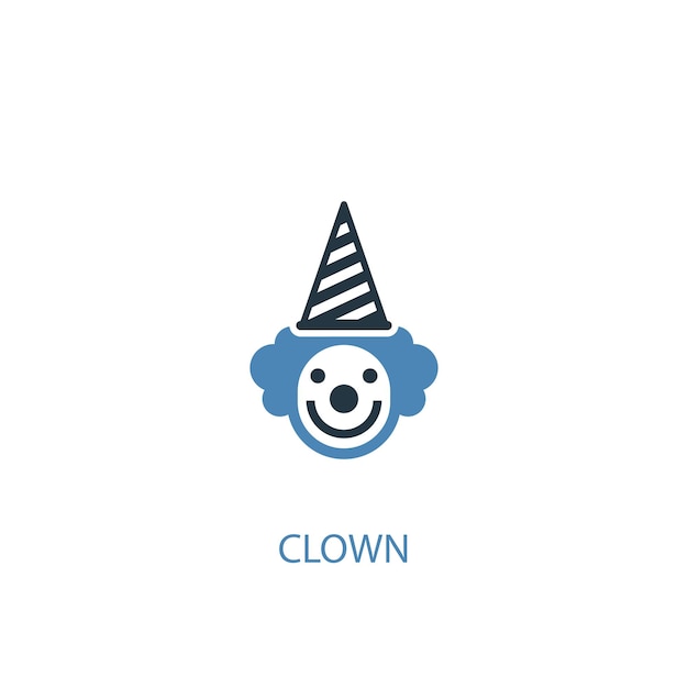 Clown concept 2 colored icon. Simple blue element illustration. clown concept symbol design. Can be used for web and mobile UI/UX