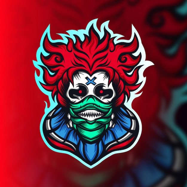 clown gaming mascot logo