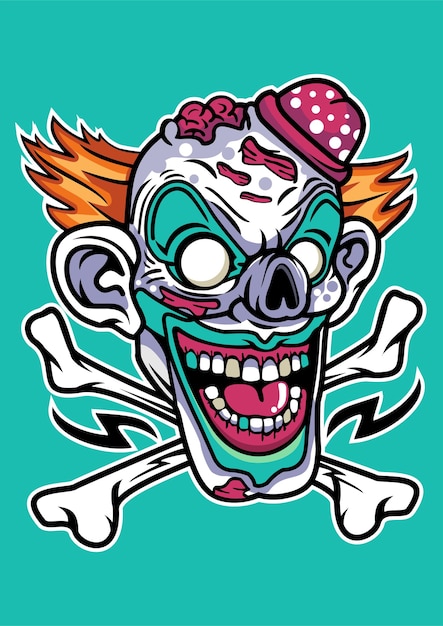 Clown illustration in hand drawn