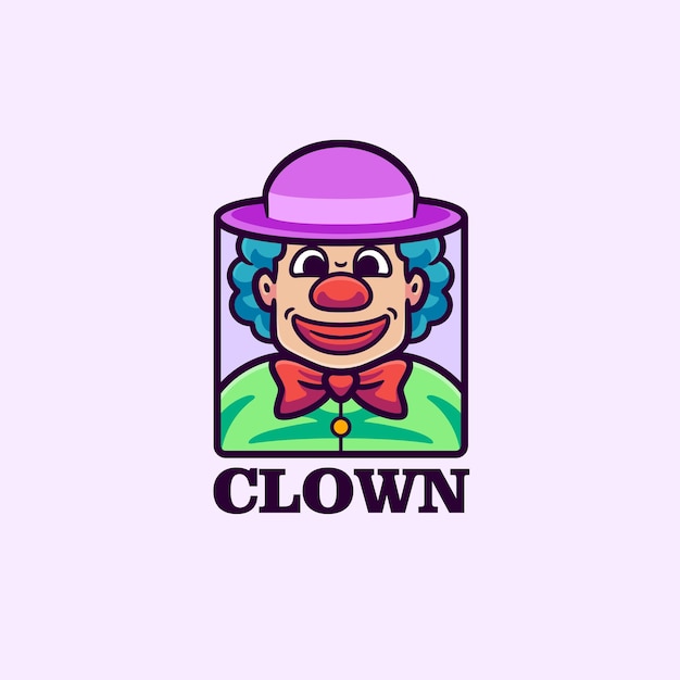 Clown mascot cartoon character logo design