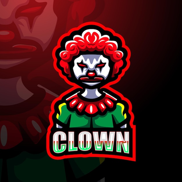 Clown mascot esport illustration