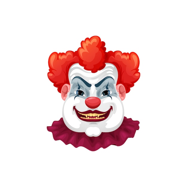 Clown spooky creature with angry face expression