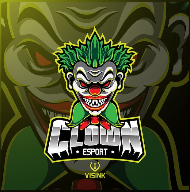 Clown sport mascot logo  