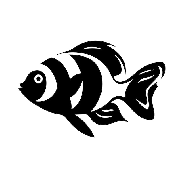 clownfish Black And White Vector Template Set for Cutting and Printing