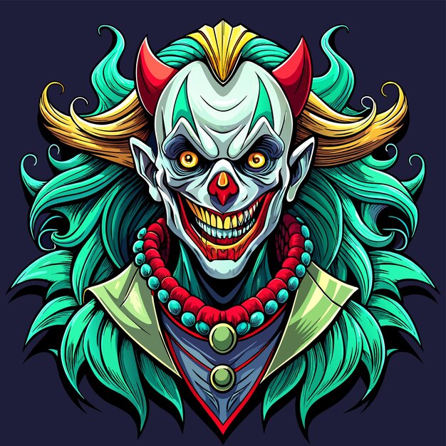 Clowns joker buffoon comedian juggler hand drawn mascot cartoon character sticker icon concept