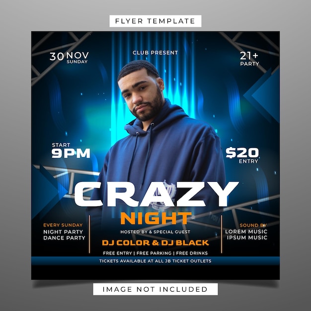 Club night party flyer template