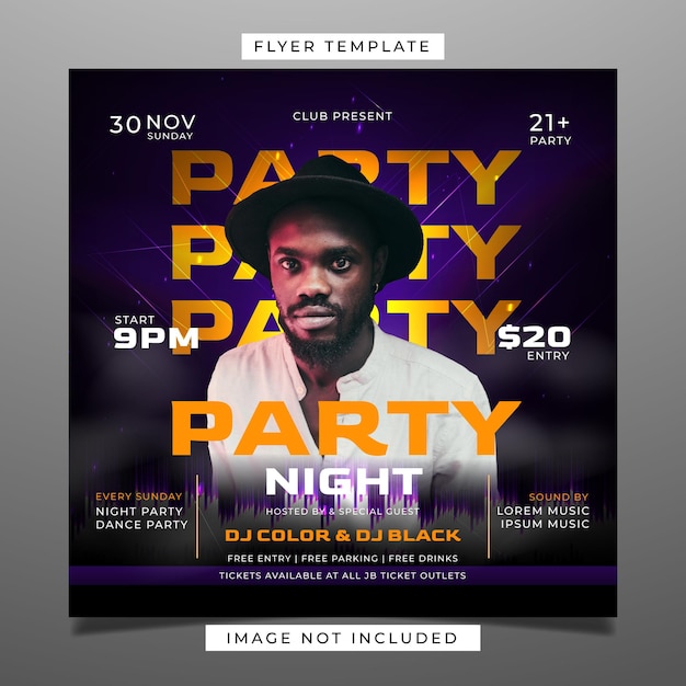 Club party flyer template