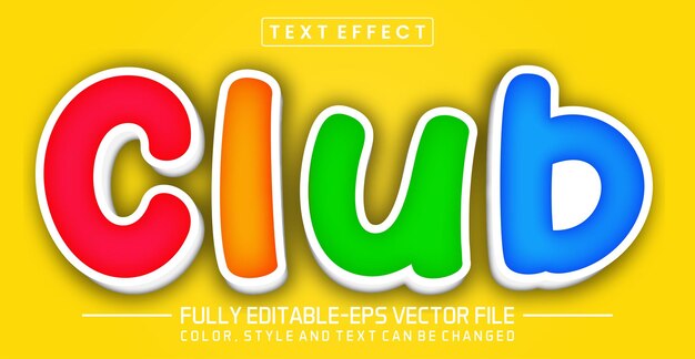 Vector club text editable style effect