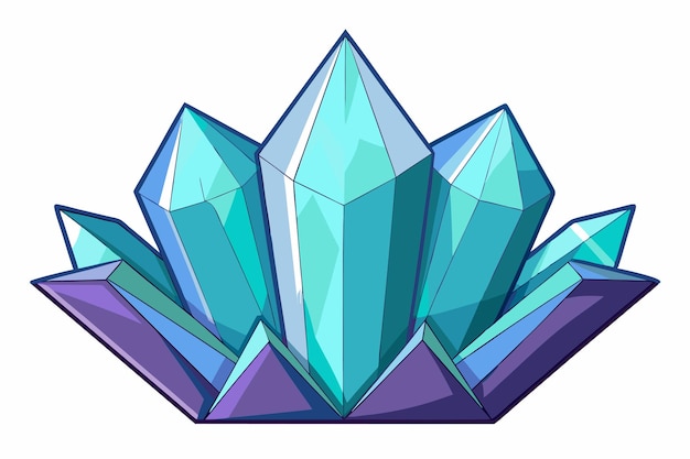 Vector a cluster of bright blue and purple crystal gems