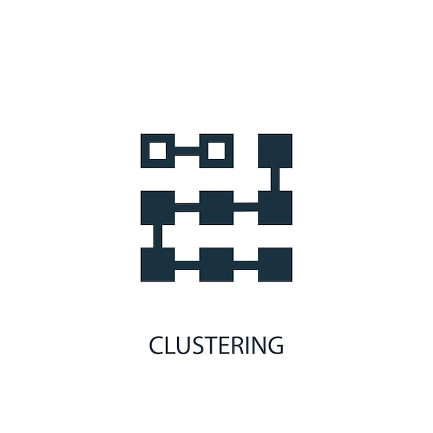 Clustering icon. Simple element illustration. Clustering symbol design from Artificial Intelligence collection. Can be used in web and mobile.