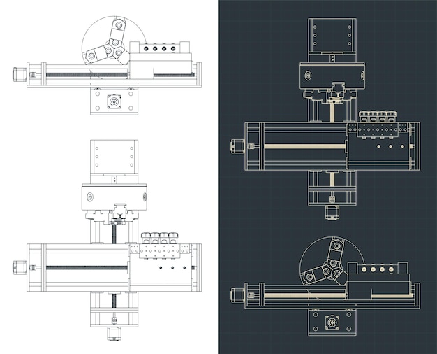 CNC lathe machine blueprints