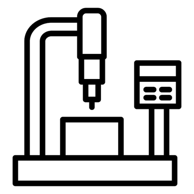 Vector cnc machine icon style