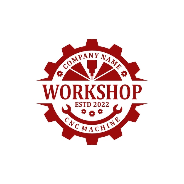 cnc machine workshop logo design