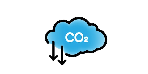 CO2 cloud simple icon illustration