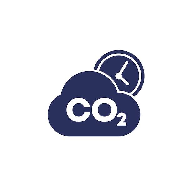 Co2 gas carbon dioxide emissions and time icon