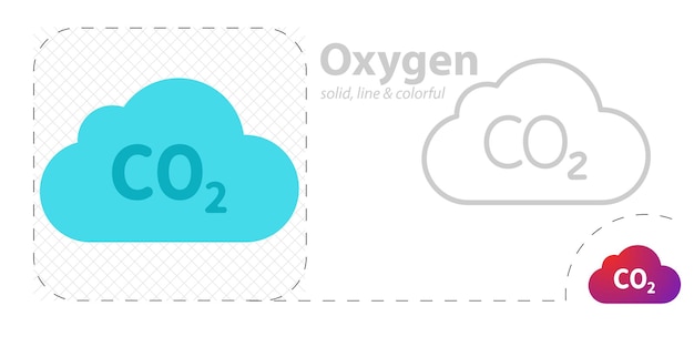 CO2 isolated flat illustration carbon dioxide formula line icon