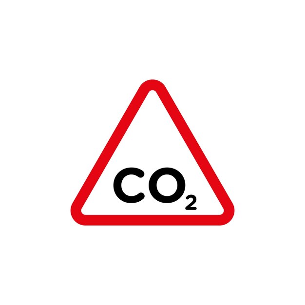 Vector co2 warning sign icon set alert for carbon dioxide hazards with co2 warning and hazard vector symbol in a black filled and outlined style caution for environmental and health risks sign