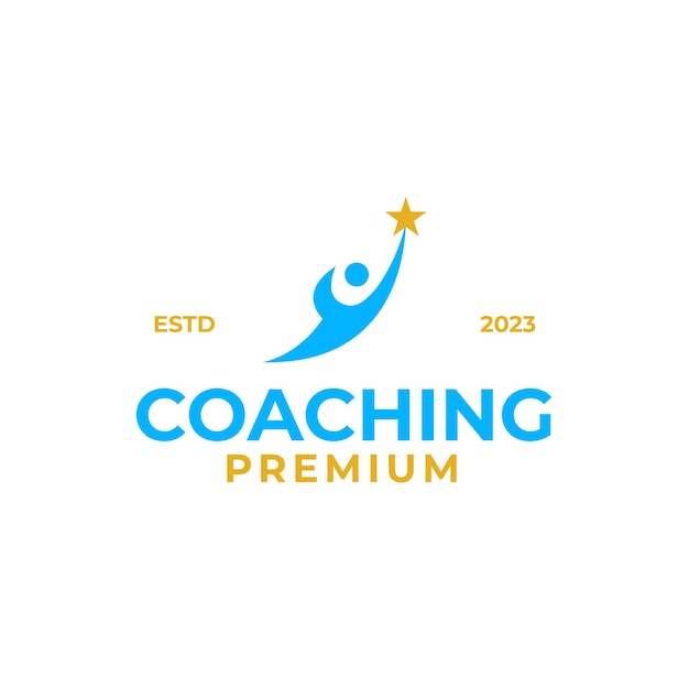 Coach success logo design for life coaching design vector illustration symbol icon