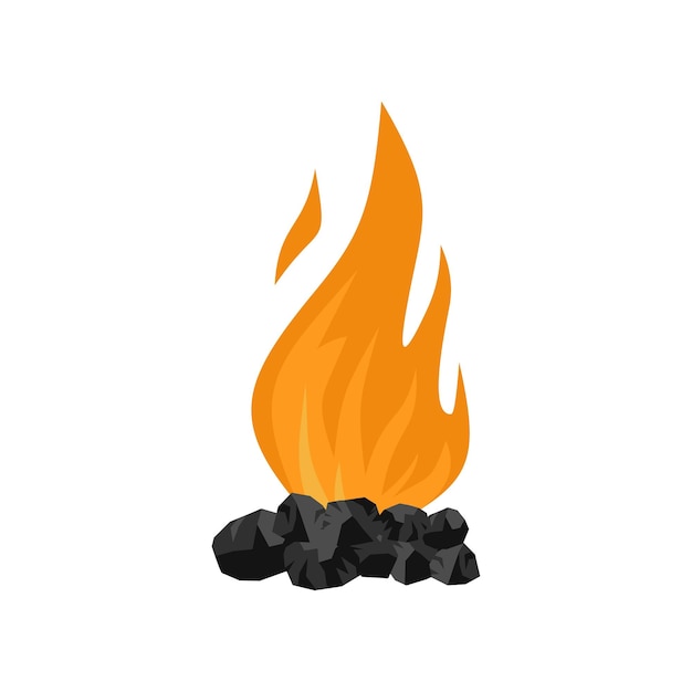 Coal fire icon Flat illustration of coal fire vector icon for web isolated on white