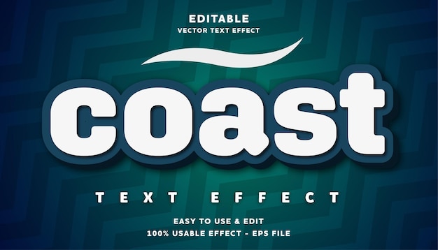 coast editable text effect with modern and simple style