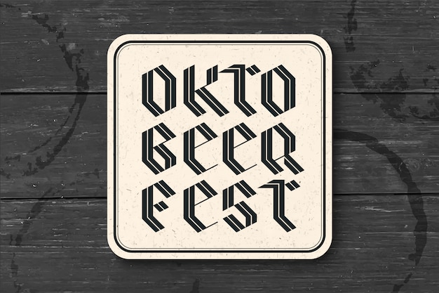 Coaster with lettering for Oktoberfest Beer Festival