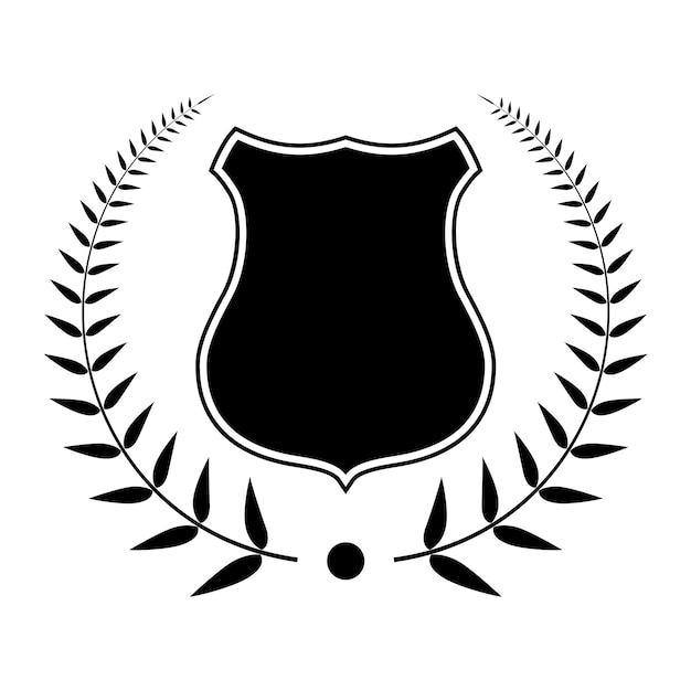 Coat of arm black color isolated