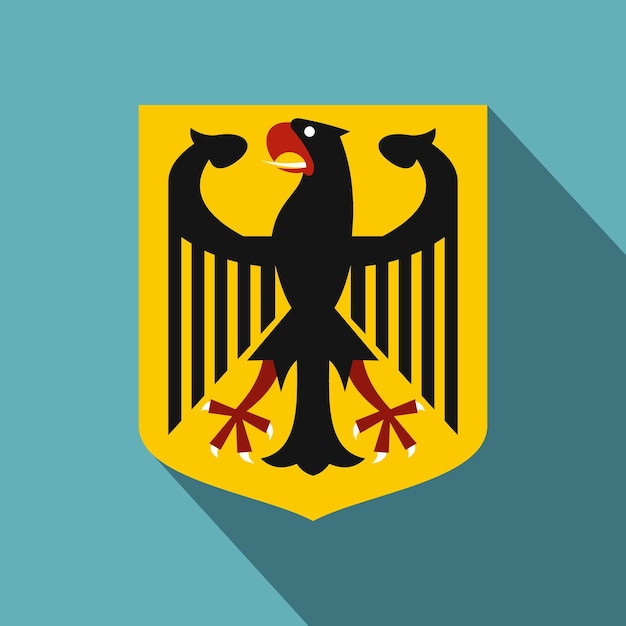 Coat of arms of Germany icon Flat illustration of coat of arms of Germany vector icon for web isolated on baby blue background