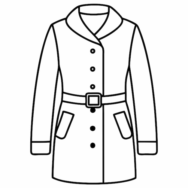 coat vector illustration line art