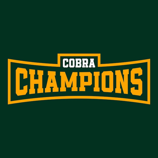 Cobra champions Sports and esports text logo design text effect editable premium vector