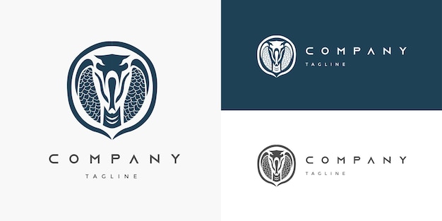 Cobra Head Snake Reptile Logo Design Vector Template for Brand Business Company