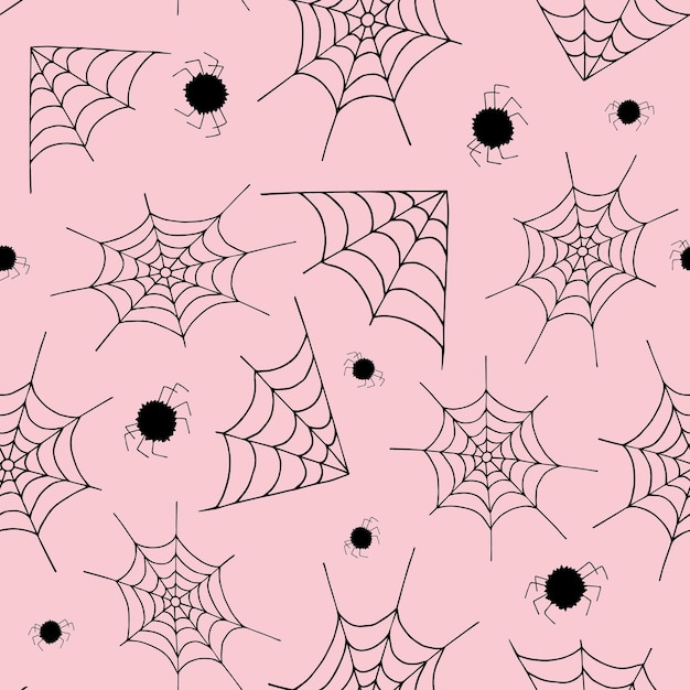 Cobweb seamless pattern background spider web halloween black vector insect design spiderweb horror