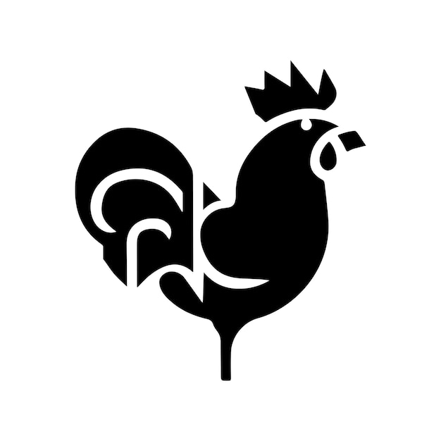 Vector cock hen vector logo silhouette minimal logo icon black and white design style