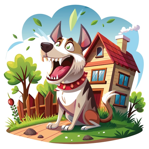 Cockalier dog scared laughs house vector