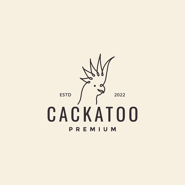 Cockatoo head hipster logo design