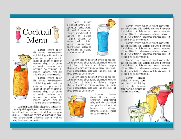 Cocktail discount voucher for cafe or restaurant Modern style with hand drawn elements alcohol