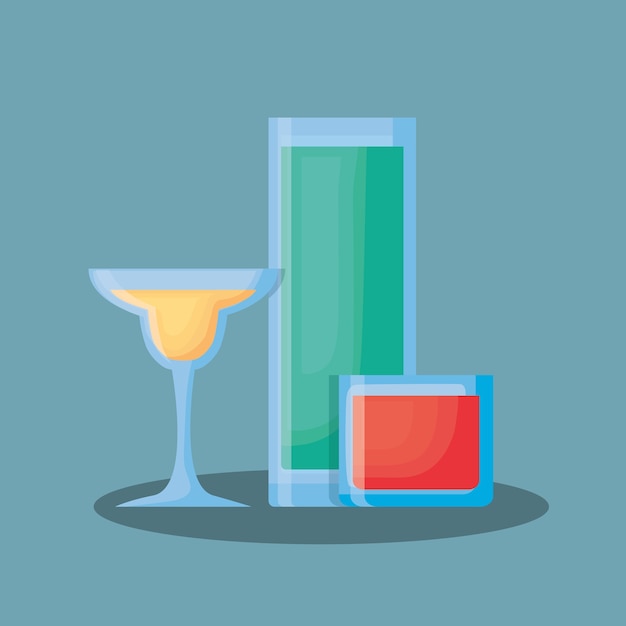 Vector cocktail drinks design