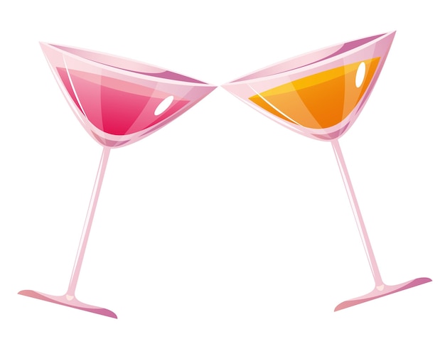 Cocktail glass cheers drink martini party concept graphic design illustration