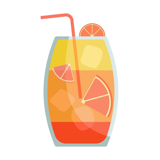 Cocktail glasses vector illustration Refreshing cocktails with ice cubes and lemons Party in the club Menu designs Alcoholic drinks Summer and beach